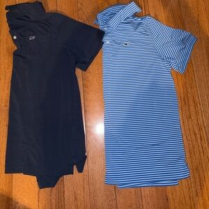 Vineyard Vines Kids Polo Set in Navy and Light Blue Stripes